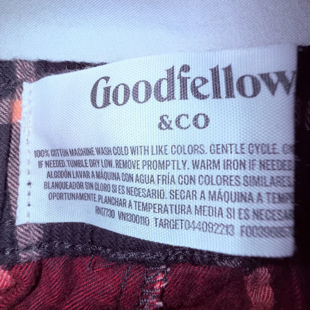 Goodfellow & Co Flannel Pajama Pants Women S‎ Red Plaid NEW Cotton Loungewear